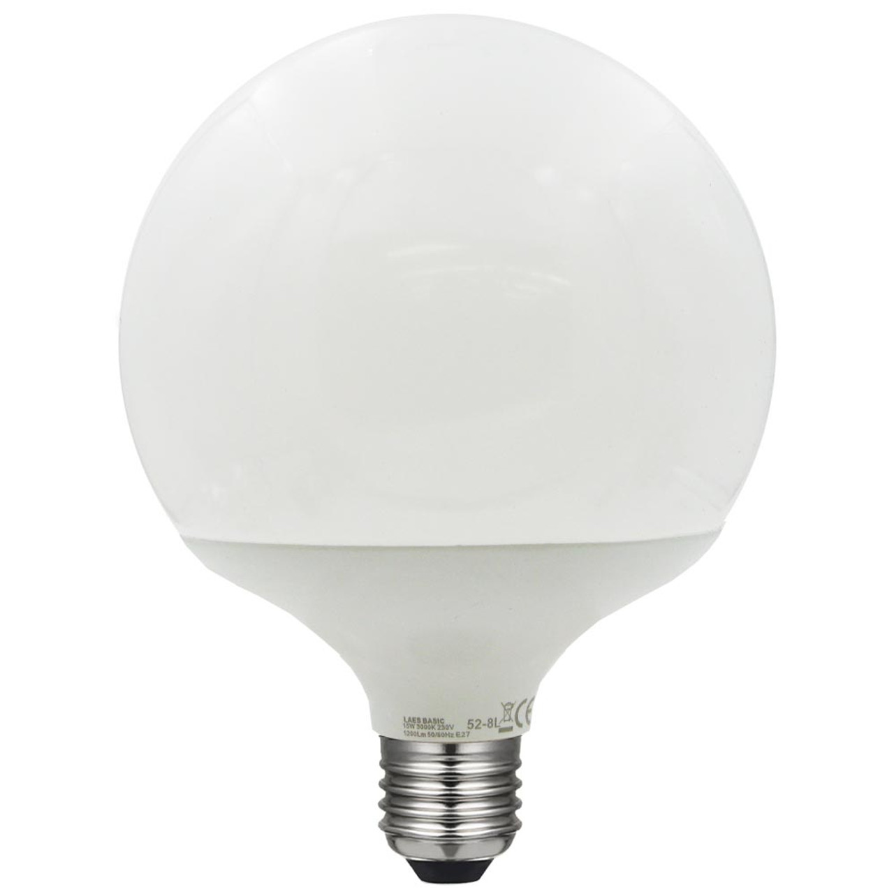 LED Globe 125mm Opal ES 15W (87W) 240V 6500K Laes