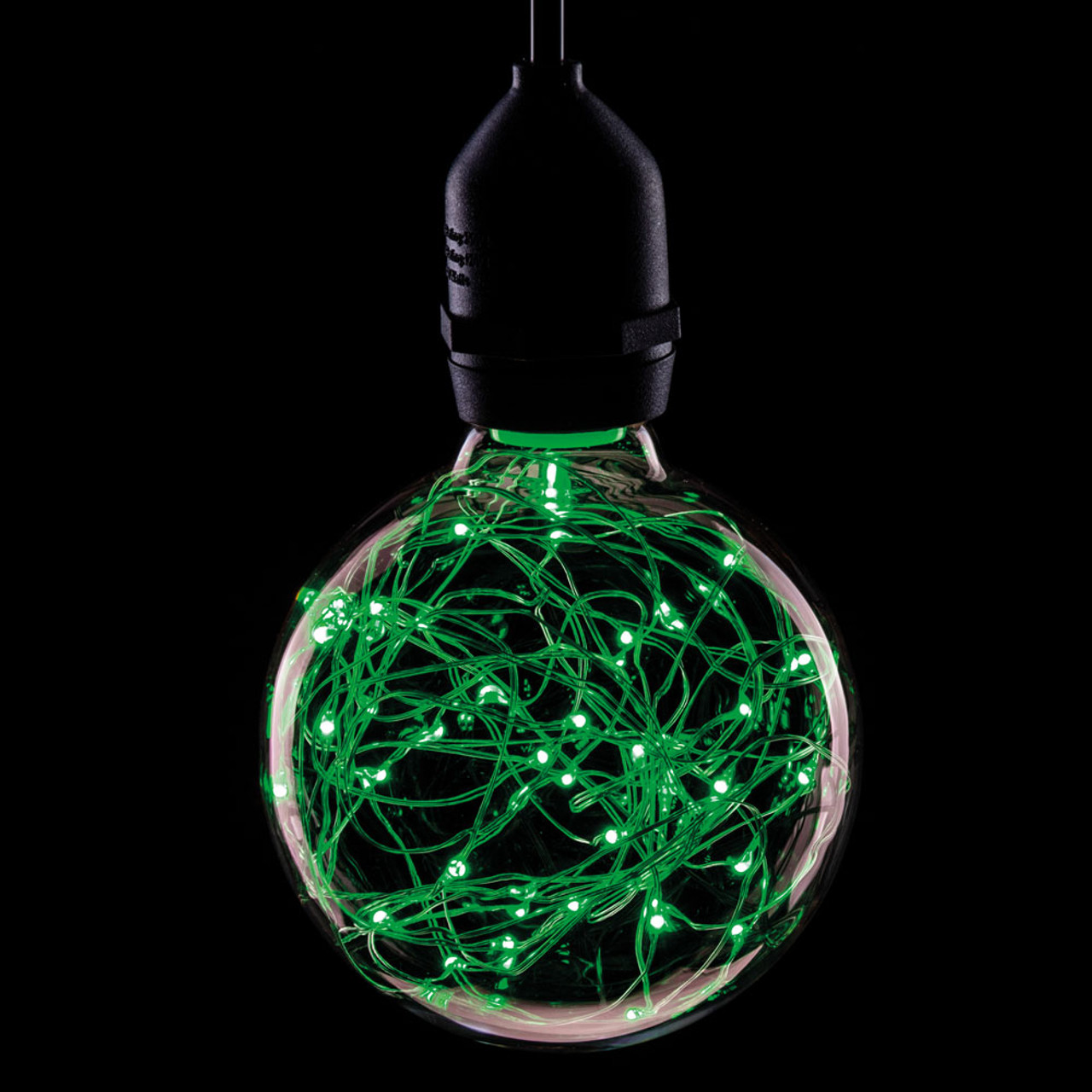 Prolite LED Filament 95mm Globe 1.7W 240V BC Cap Green Twinkle Star Effect