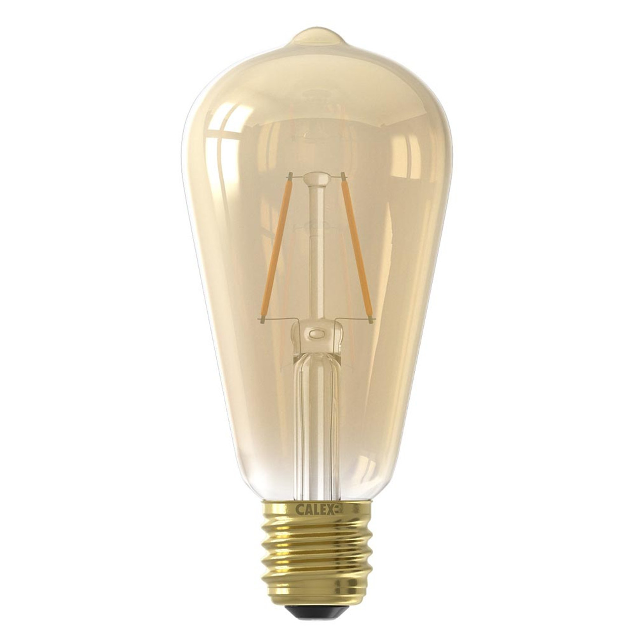 Calex LED Full Glass Long Filament Rustik Lamp 240V 2W E27 ST64 Gold 2100K