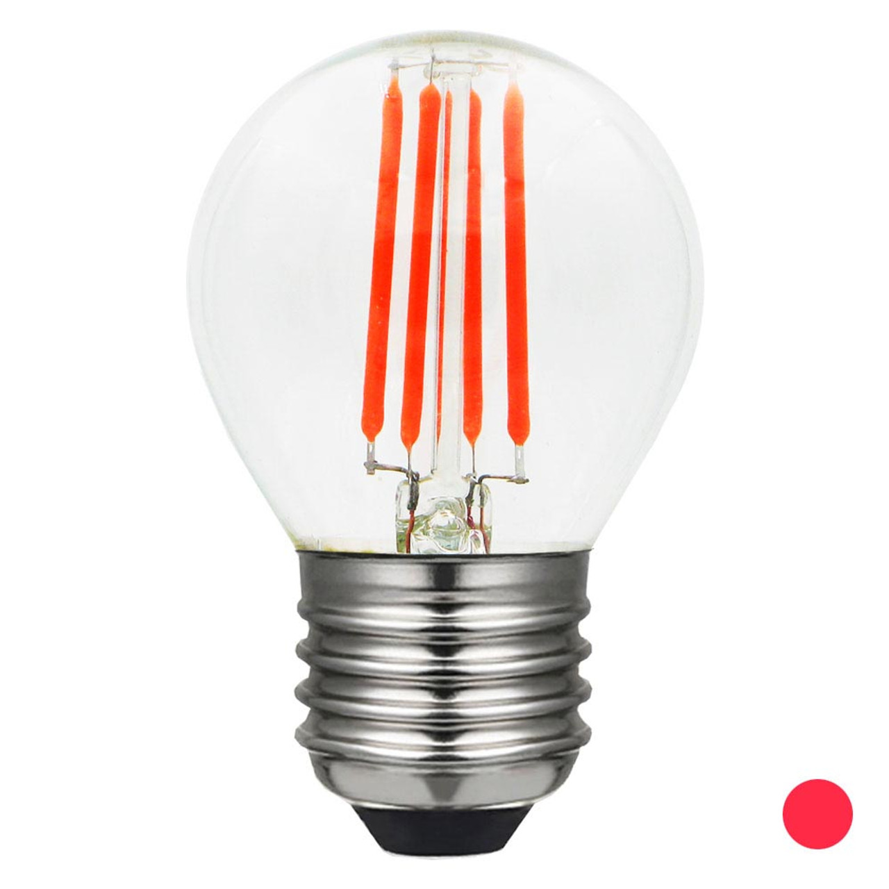 LED Filament Round 45mm ES 4W 220-240V Red Dimmable Laes