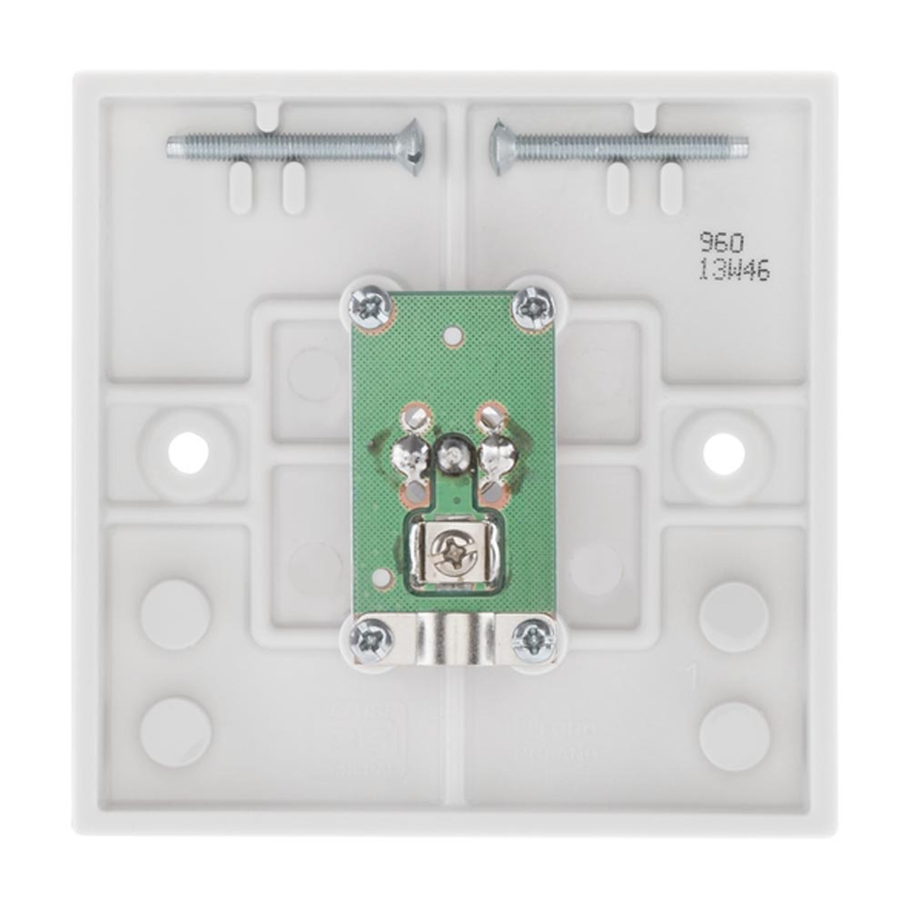 Square Edge 1 Gang coaxial socket Moulded White Nexus