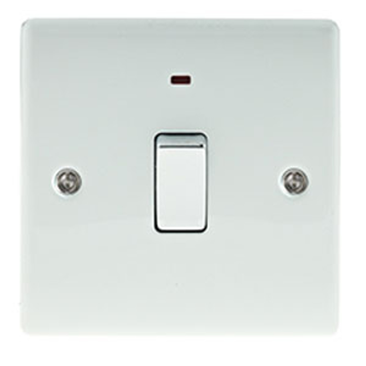 BG Polished White Double Pole 20A Switch Including Power Indicator