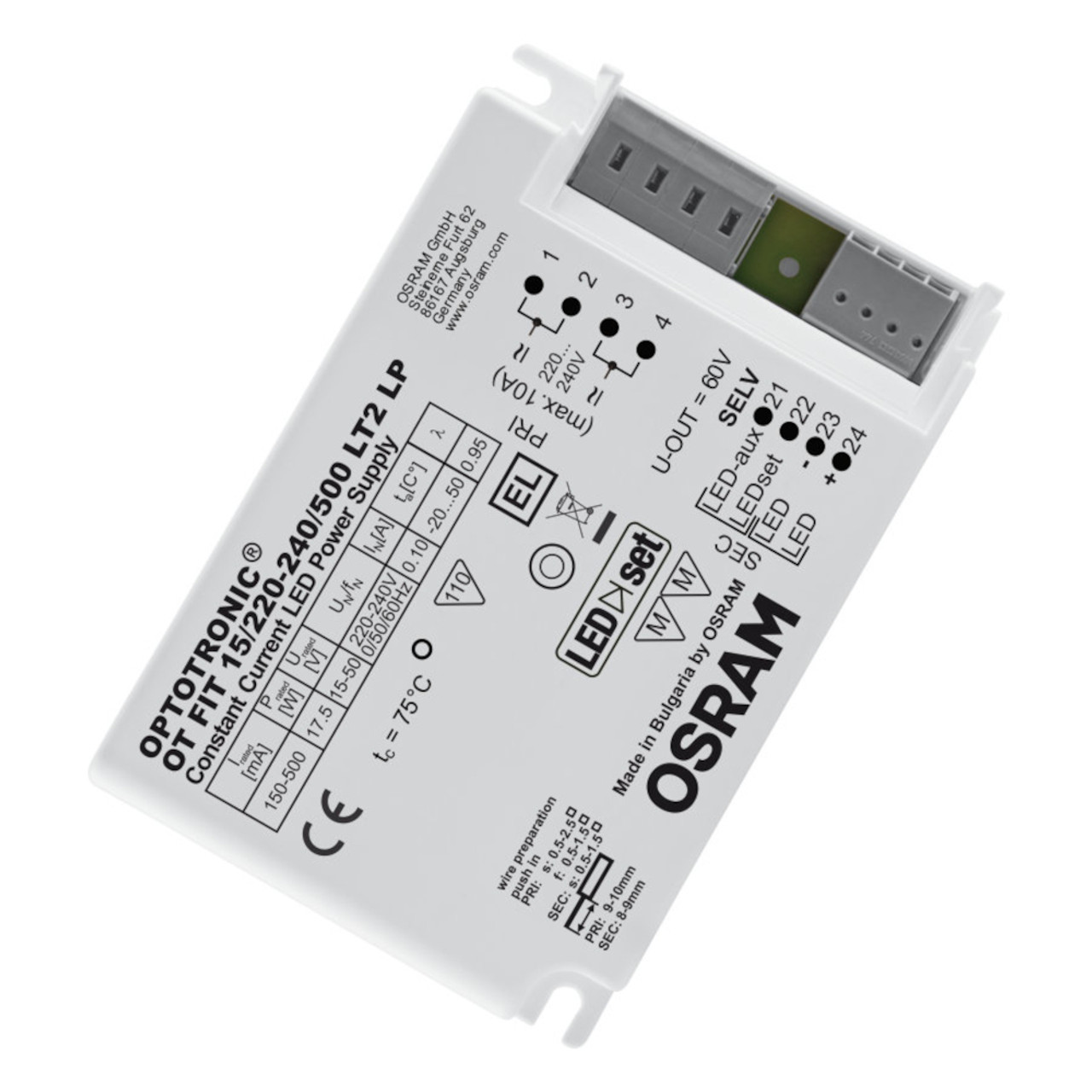 Osram Optotronic Fit 15W 150-500mA Constant Current LEDset Driver