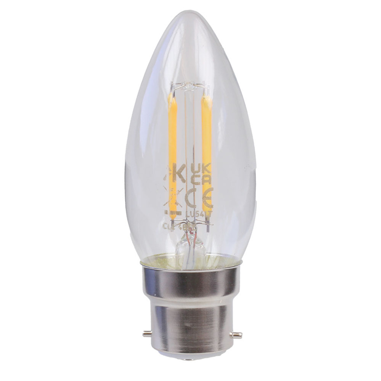 Knightsbridge LED Candle B35 4W BC Clear Very Warm White Dimmable