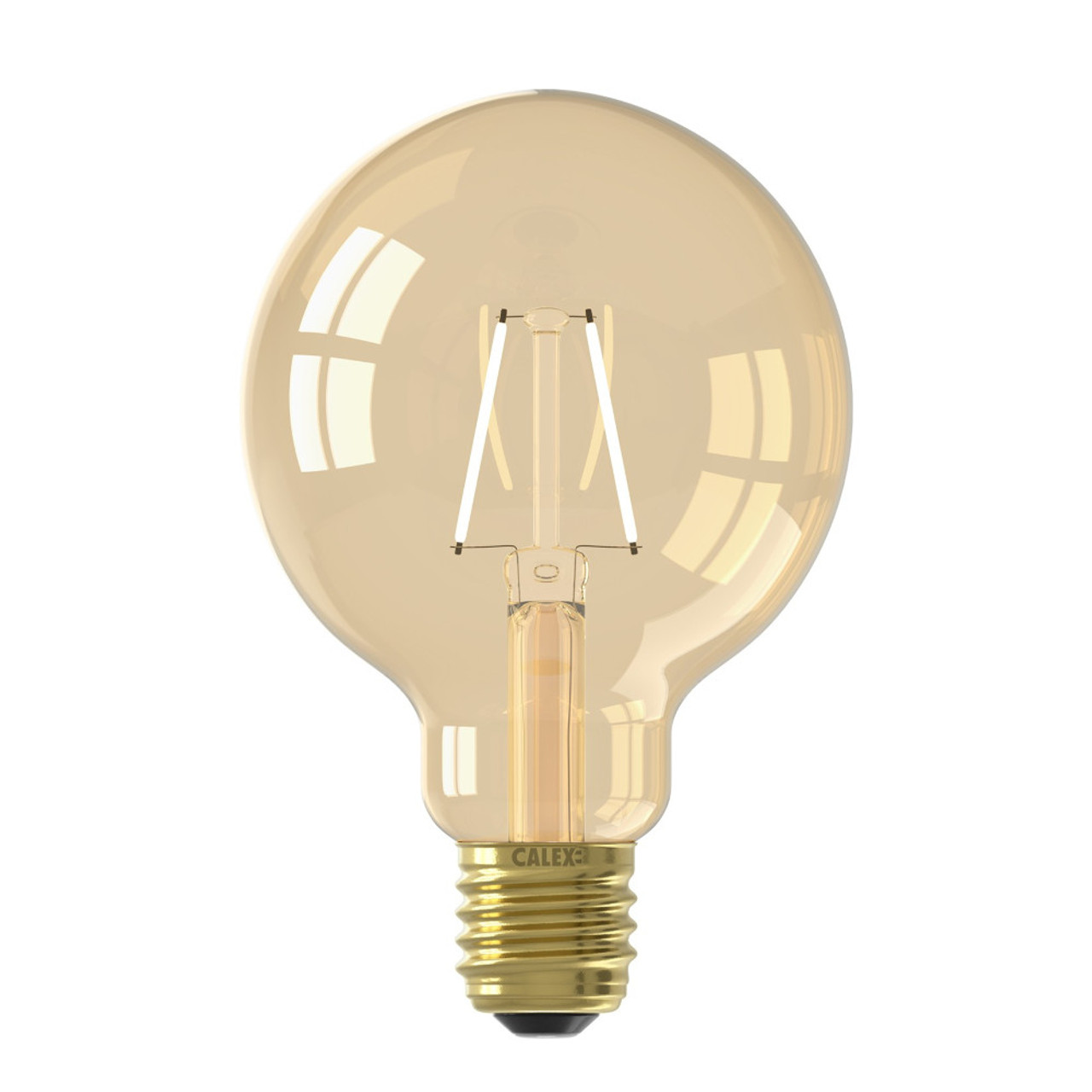 Calex LED Filament 95mm Globe 2W (15W eqv.) 240V ES Gold 2100K