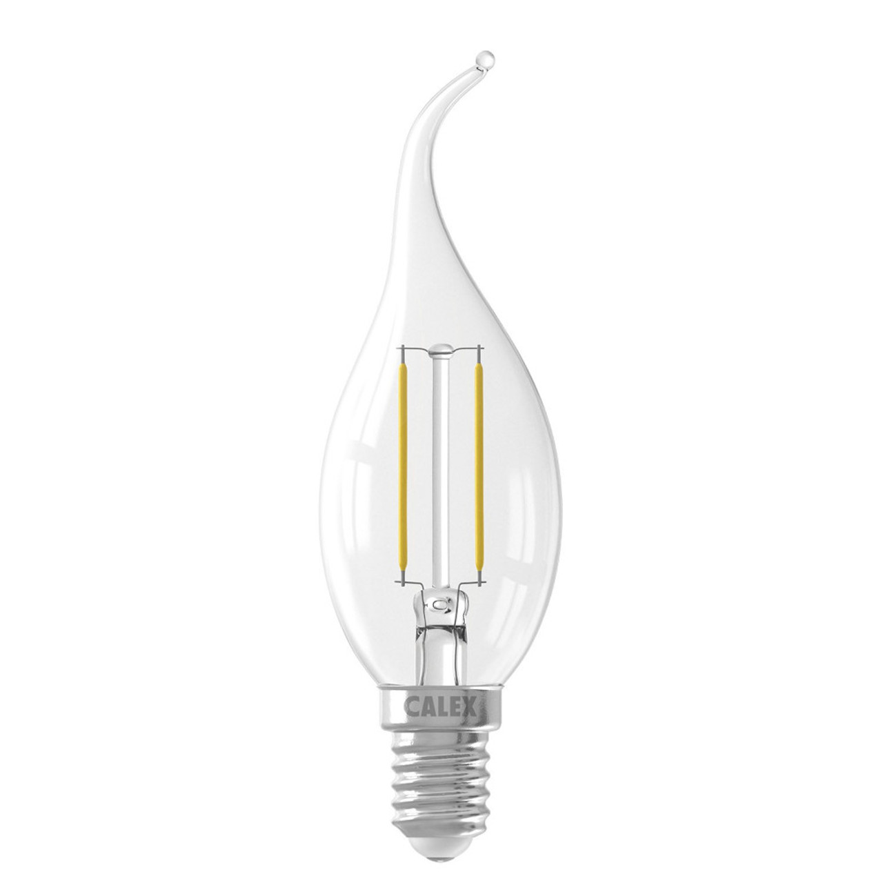 Calex LED Filament Bent-Tipped Candle 2W (25W eqv.) E14 2700K Clear