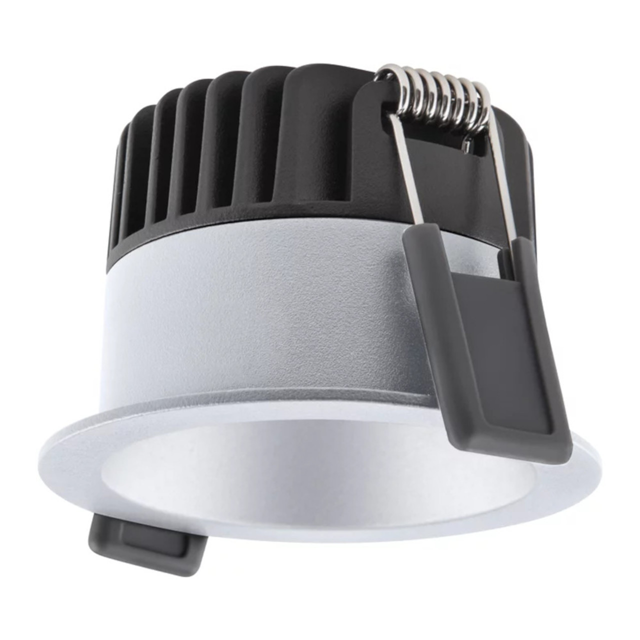 LED Fixed Spotlight 8W 3000K CRi90 36Deg 68mm Cut Out Dimmable IP44 Silver