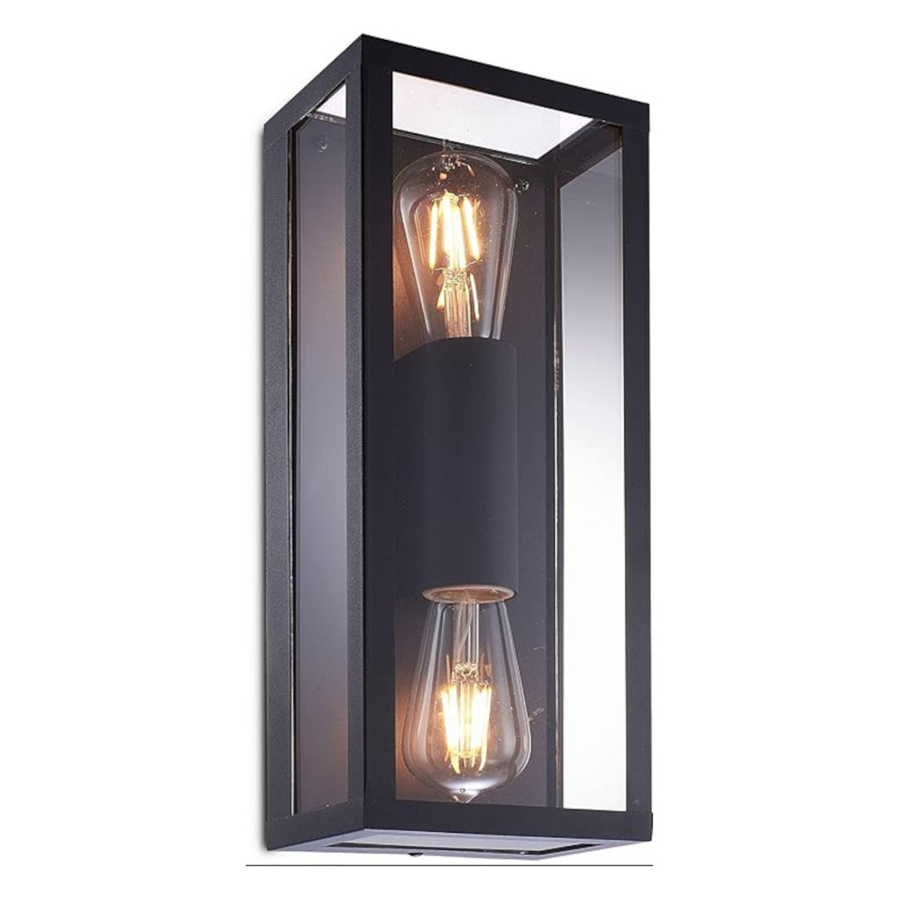 Decorative Boxed Up/Down Wall Lantern Black IP44 (no lamp included)