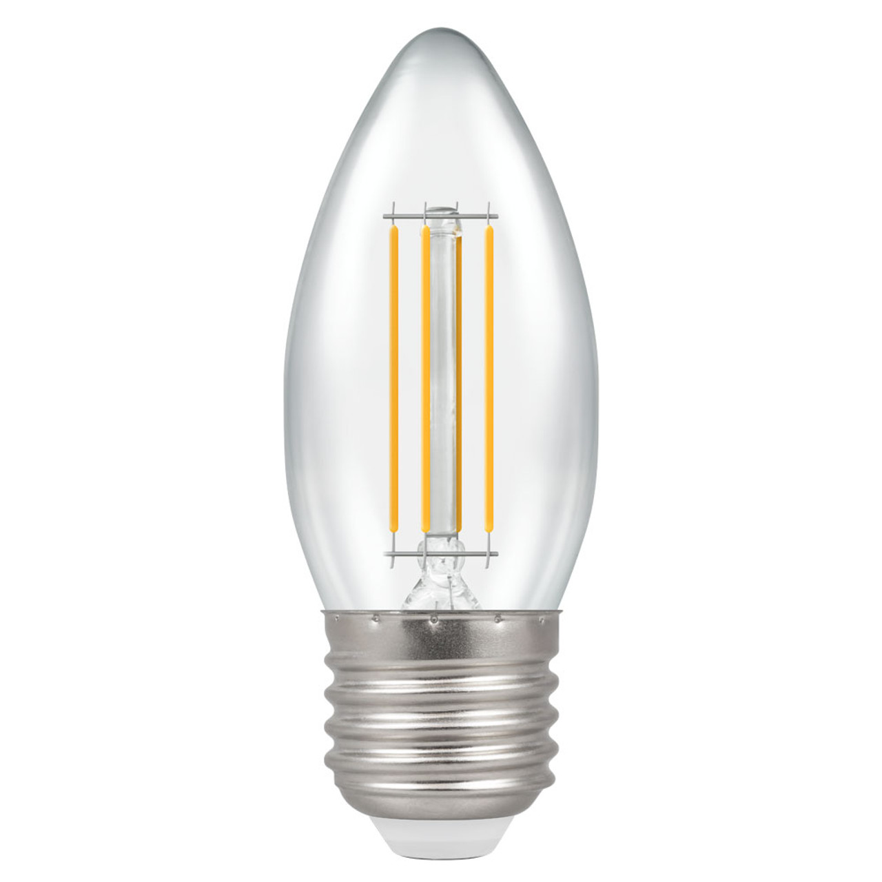 LED Filament Candle 5W (40W eqv.) E27 Clear 4000K Dimmable Crompton