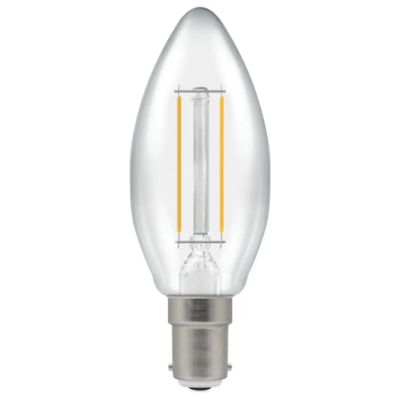 LED Filament Candle 2.5W (25W eqv.) B15d Clear 4000K Dimmable Crompton