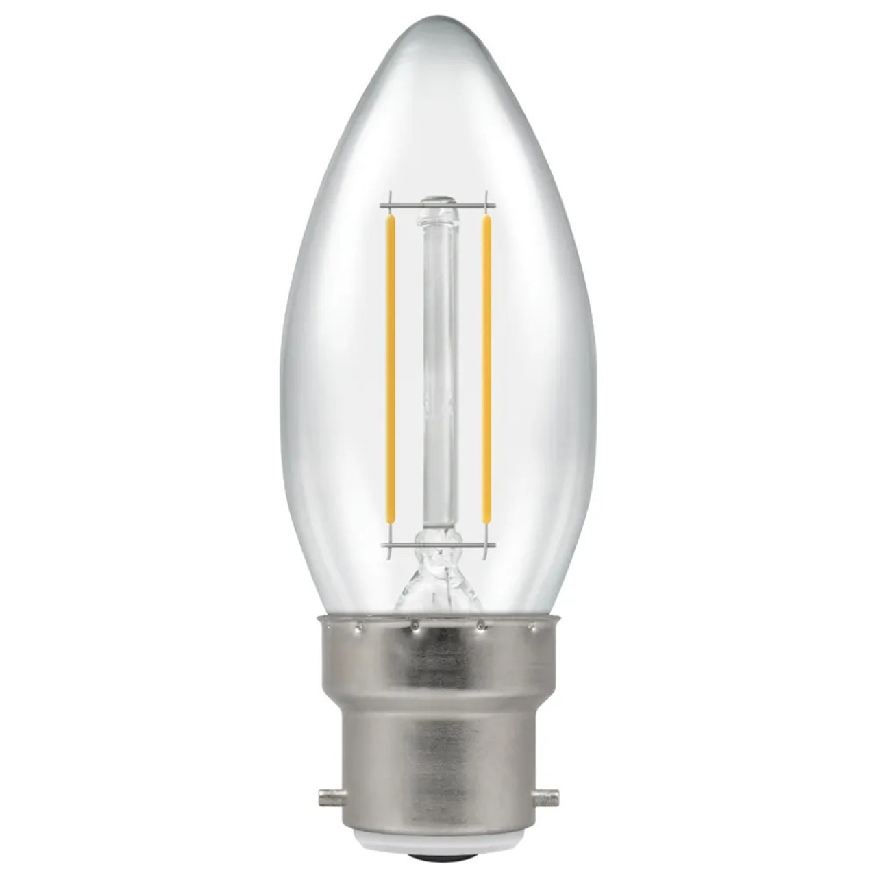 LED Filament Candle 2.2W (25W eqv.) B22d Clear 2700K Crompton