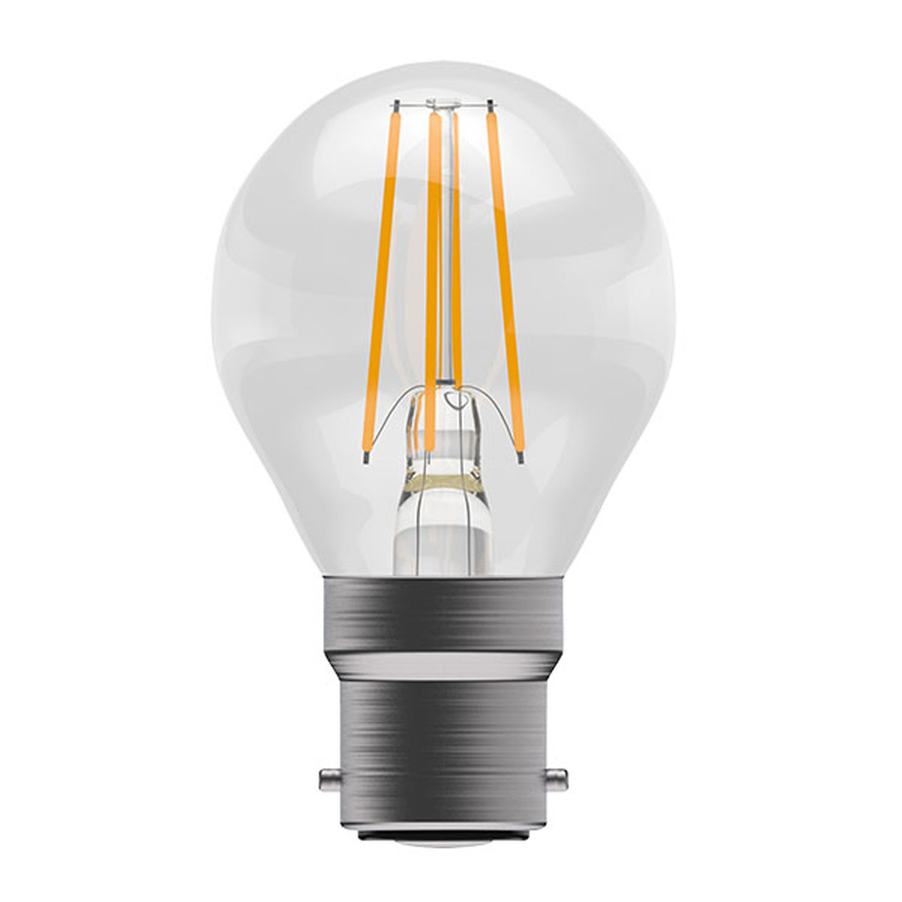 LED Filament 45mm Round 3.3W (40W eqv.) BC Clear 4000K Dimmable