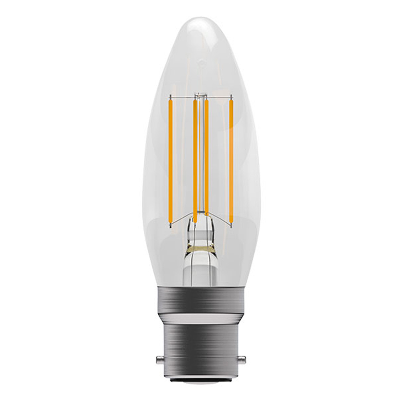 LED Filament Candle 3.3W (40W eqv.) BC Clear 2700K Dimmable