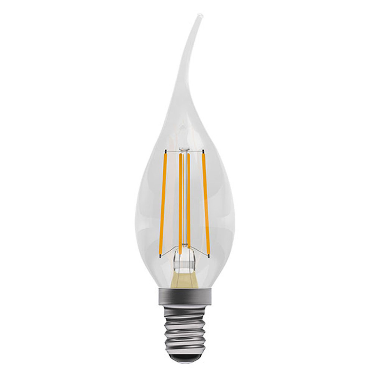 LED Filament Bent Tip Candle 3.3W (40W eqv.) SES Clear 2700K Dimmable