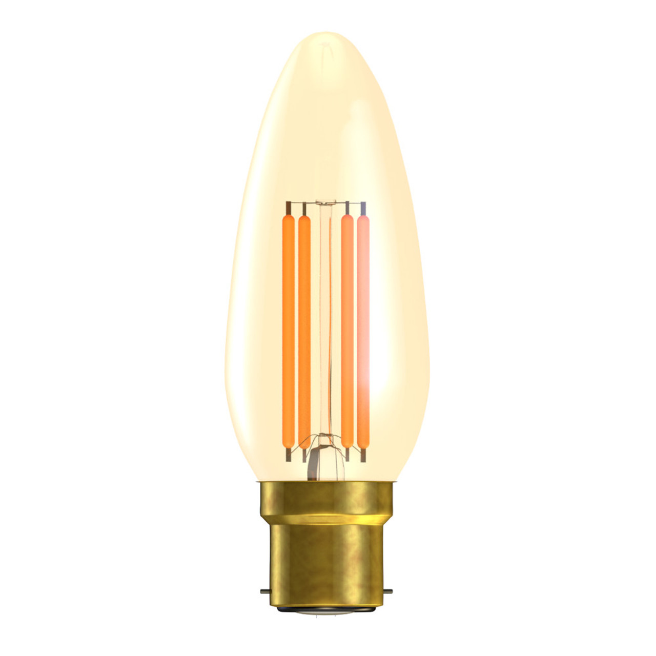 LED Vintage Candle 3.3W (35W eqv.) BC Gold 2200K Dimmable