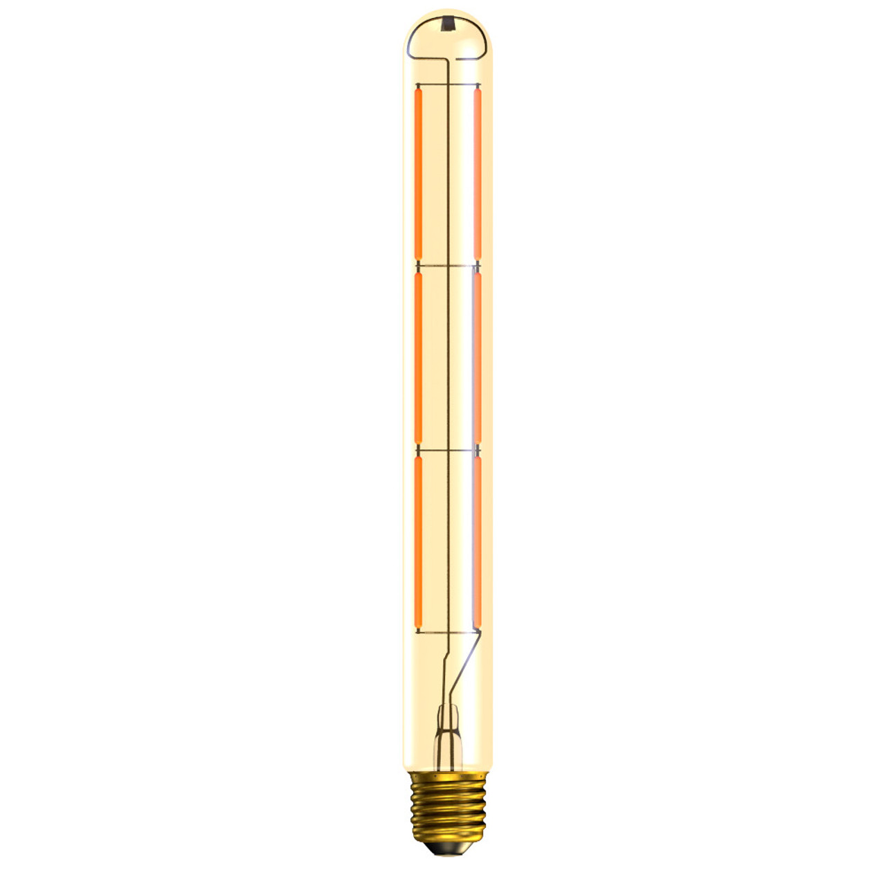 LED Vintage Tubular 240V 5.7W E27 2200K 30x280mm Gold Dimmable