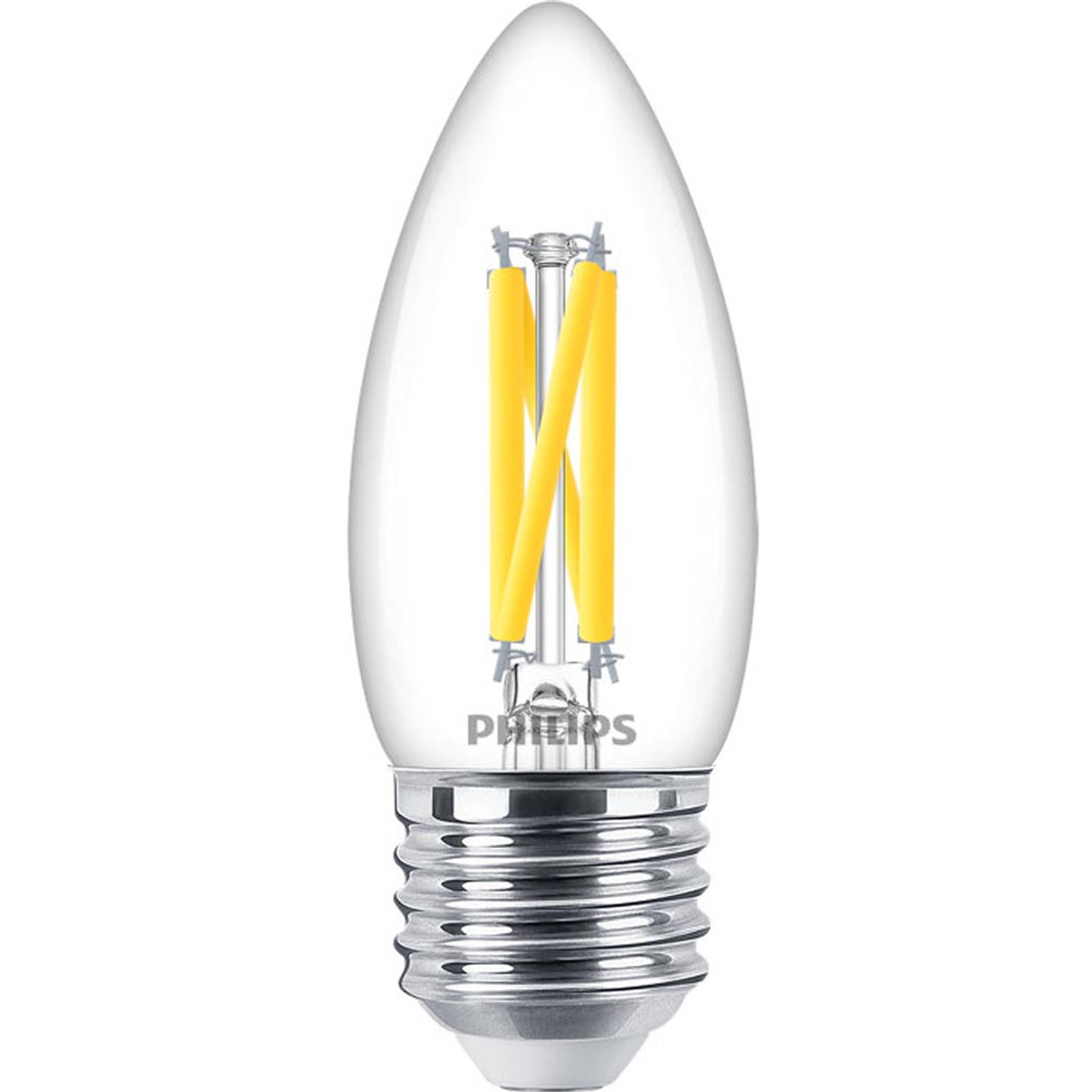 Philips LED Candle 3.4W (40W) ES Clear CRi90 2700K-2200K DimTone