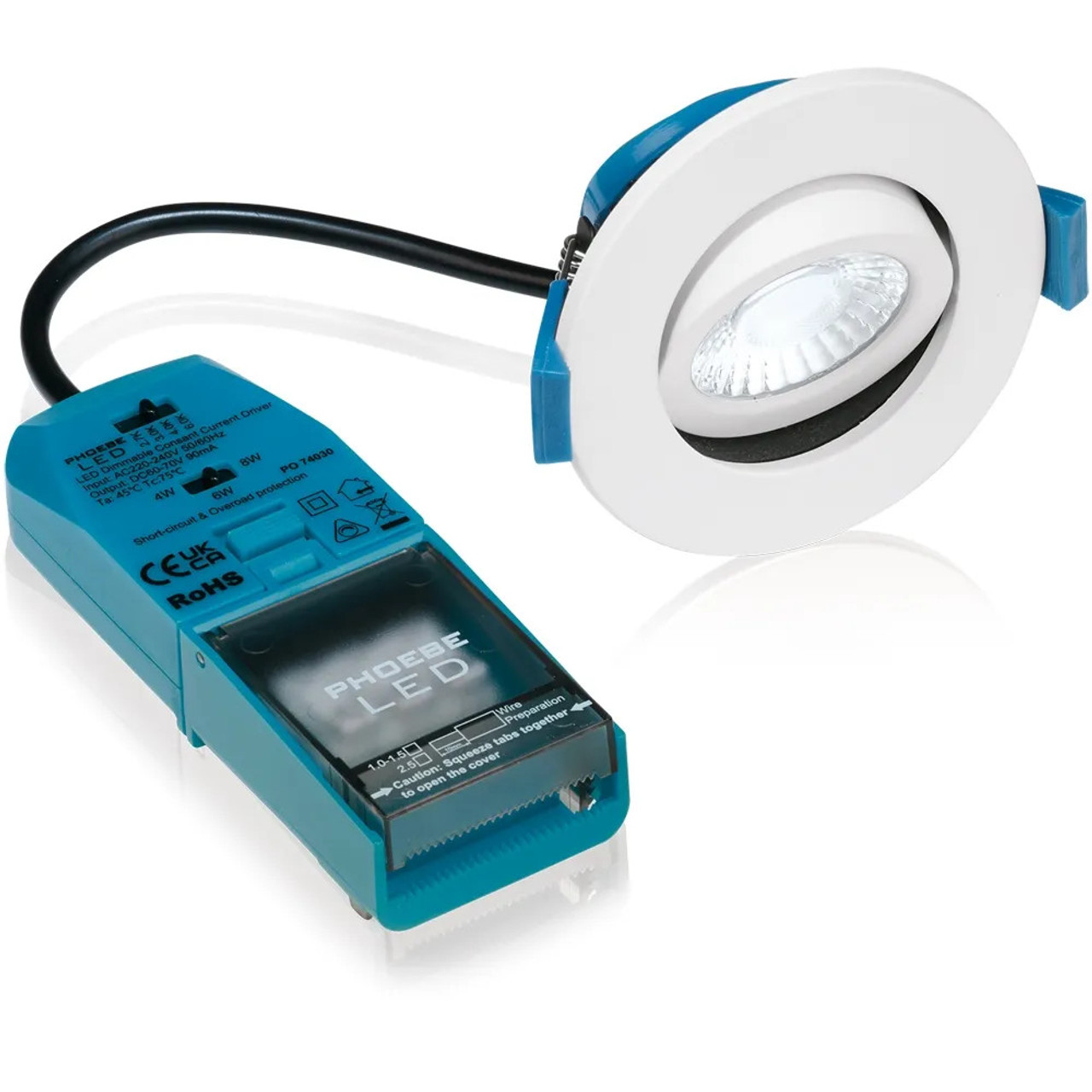 LED Adjustable Firesafe Downlight Multi 4/6/8W 2700/3000/4000/6000K Dim