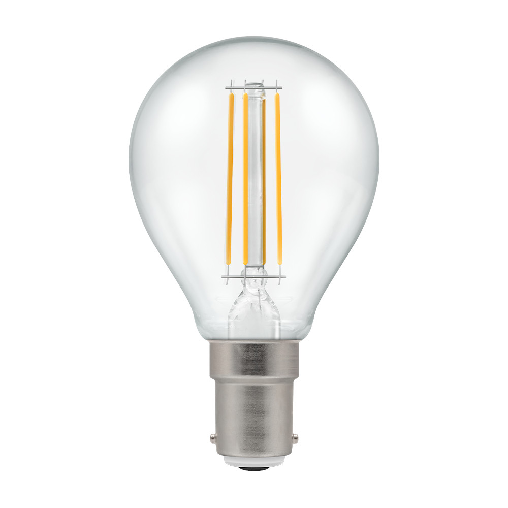 LED A-Class 45mm Round 2.2W (40W eq.) B15d Clear 3000K Crompton