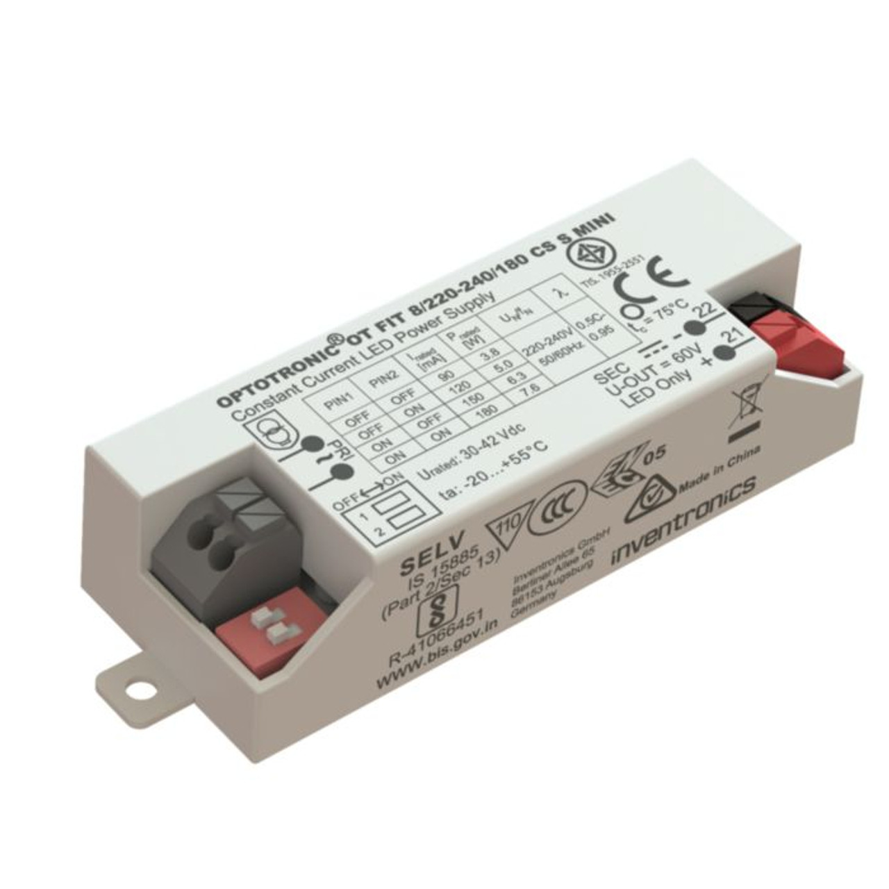 Optotronic Fit Mini 8W 180mA Constant Current LED Driver