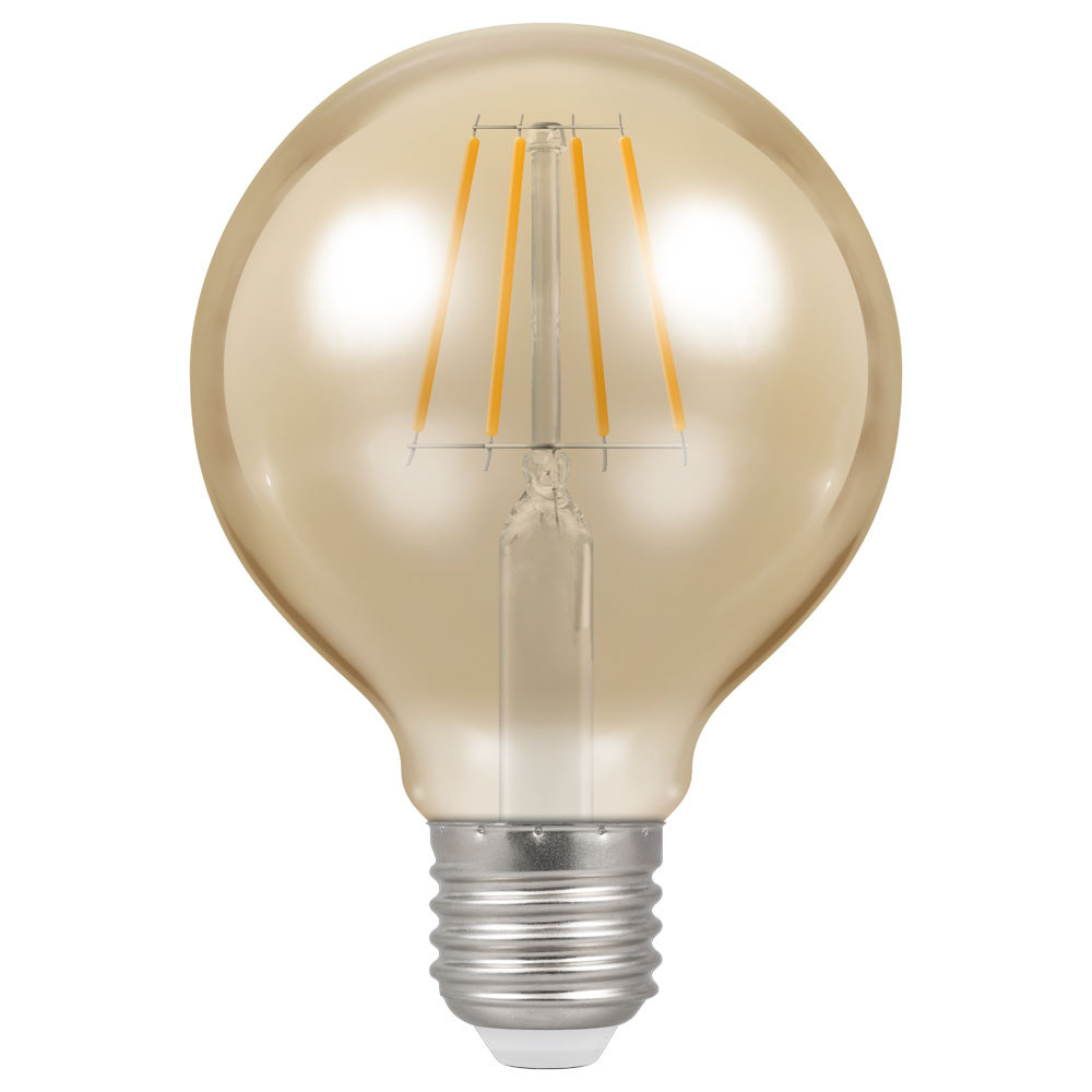 Crompton 4.5W LED Filament G80 Antique Bronze Globe 2200K E27 Dimmable
