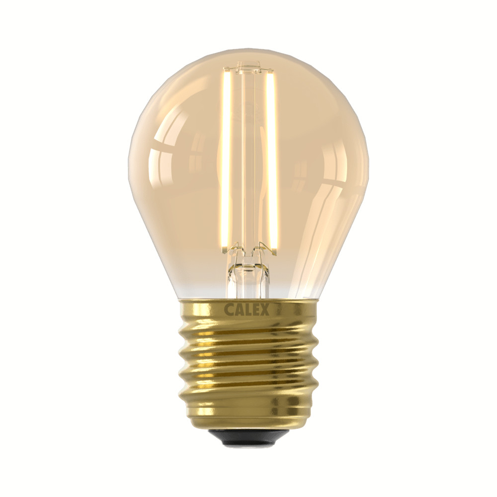 LED Golfball 45mm 3.5W (25W eq.) E27 2100K Gold Dimming Calex