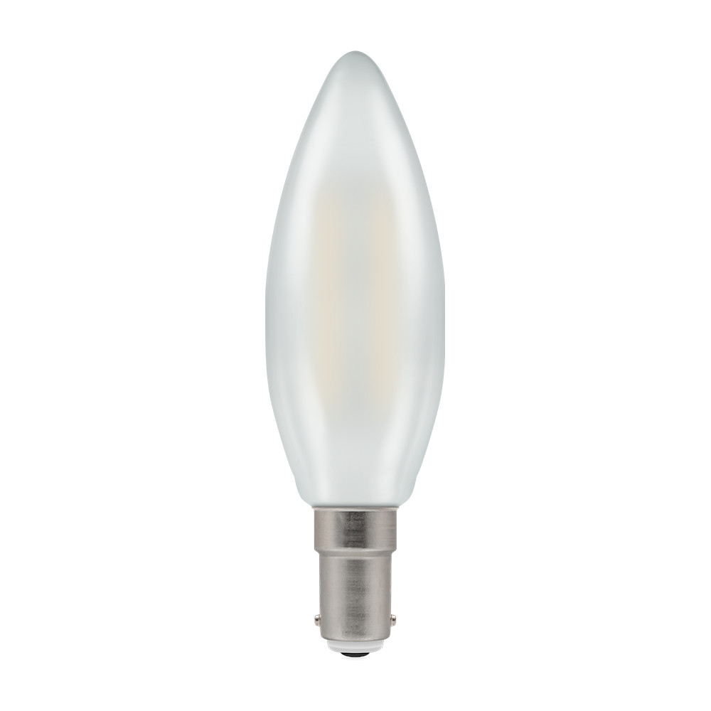 LED Filament Candle 2.2W (25W eq.) B15d 2700K Opal Dimmable Crompton