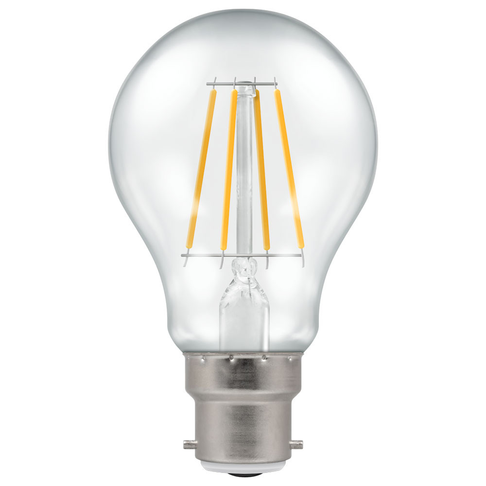 LED Filament GLS 7W (60W eq.) B22d Clear 4000K Dimmable Crompton