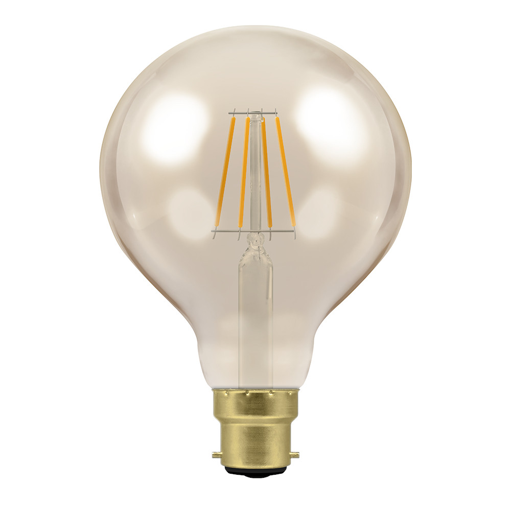 Crompton 4.5W LED Filament G95 Antique Bronze Globe 2200K B22d Dimmable
