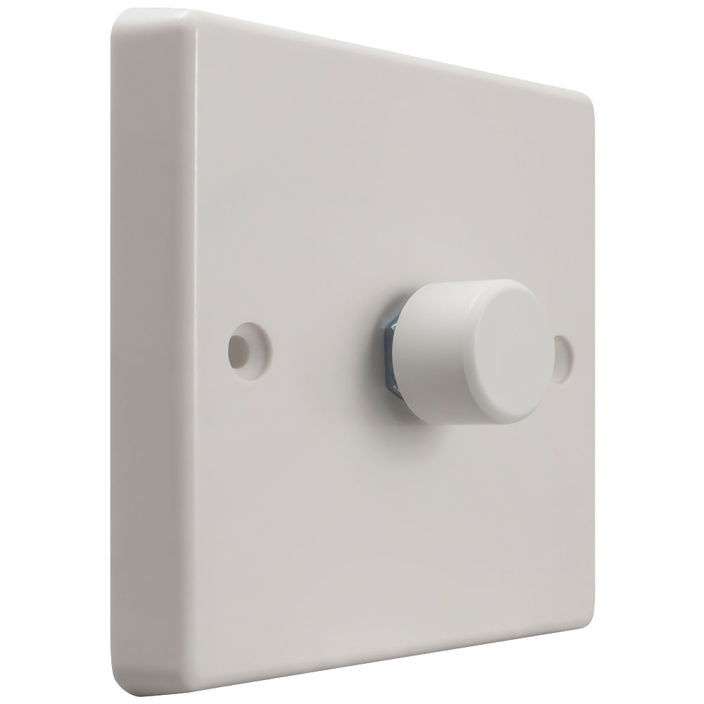 Rotary LED Dimmer 2-Way Push On/Off 0-120W (1 Gang)-Satin