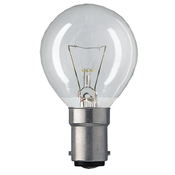 Round 45mm 240V 40W B15d Clear