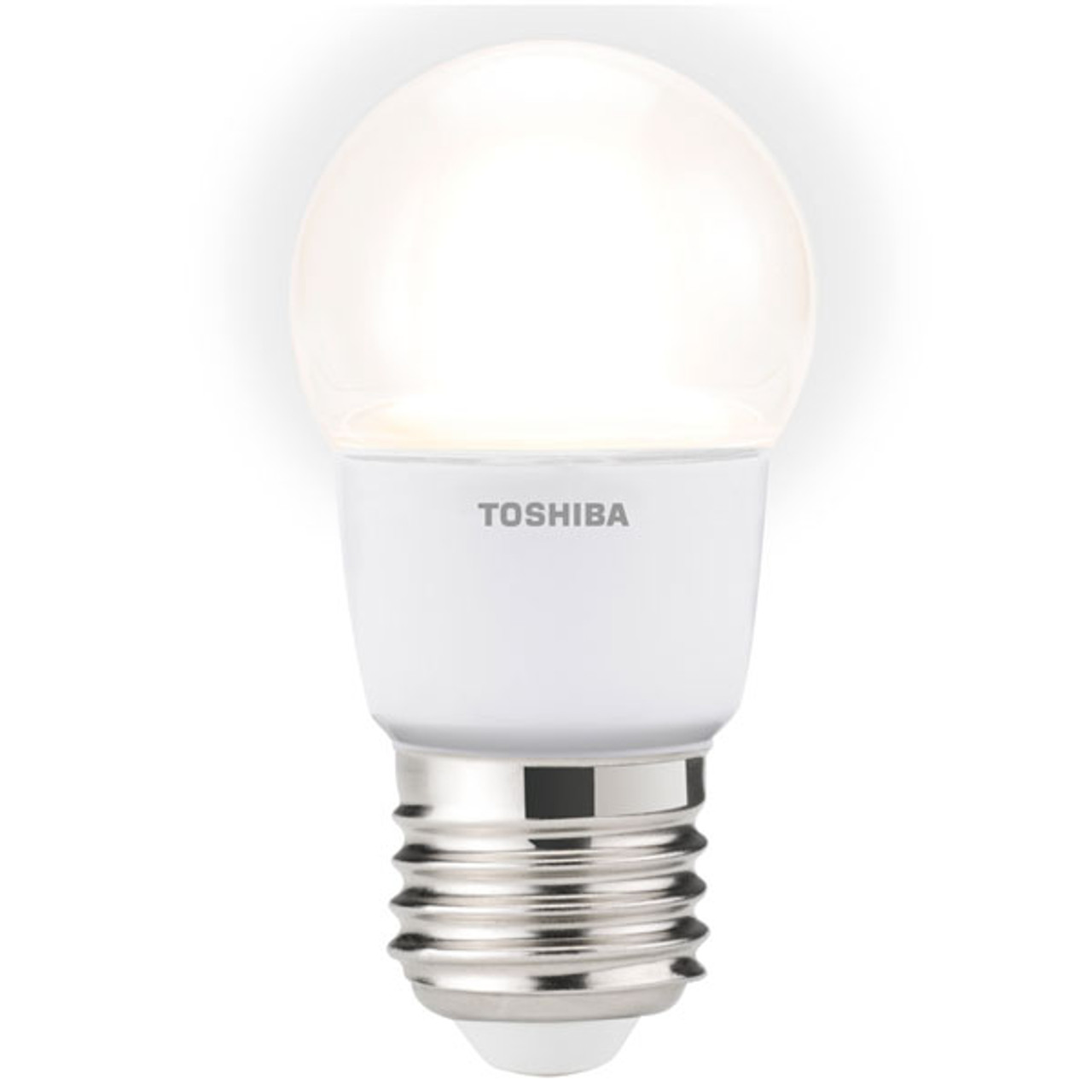 Toshiba LED 45mm Round 4.5W E27 Opal Very Warm White Dimmable