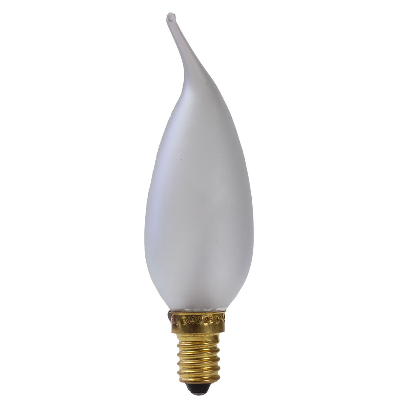 Candle Bent Tipped 35X110 25W SES D/L Frosted.