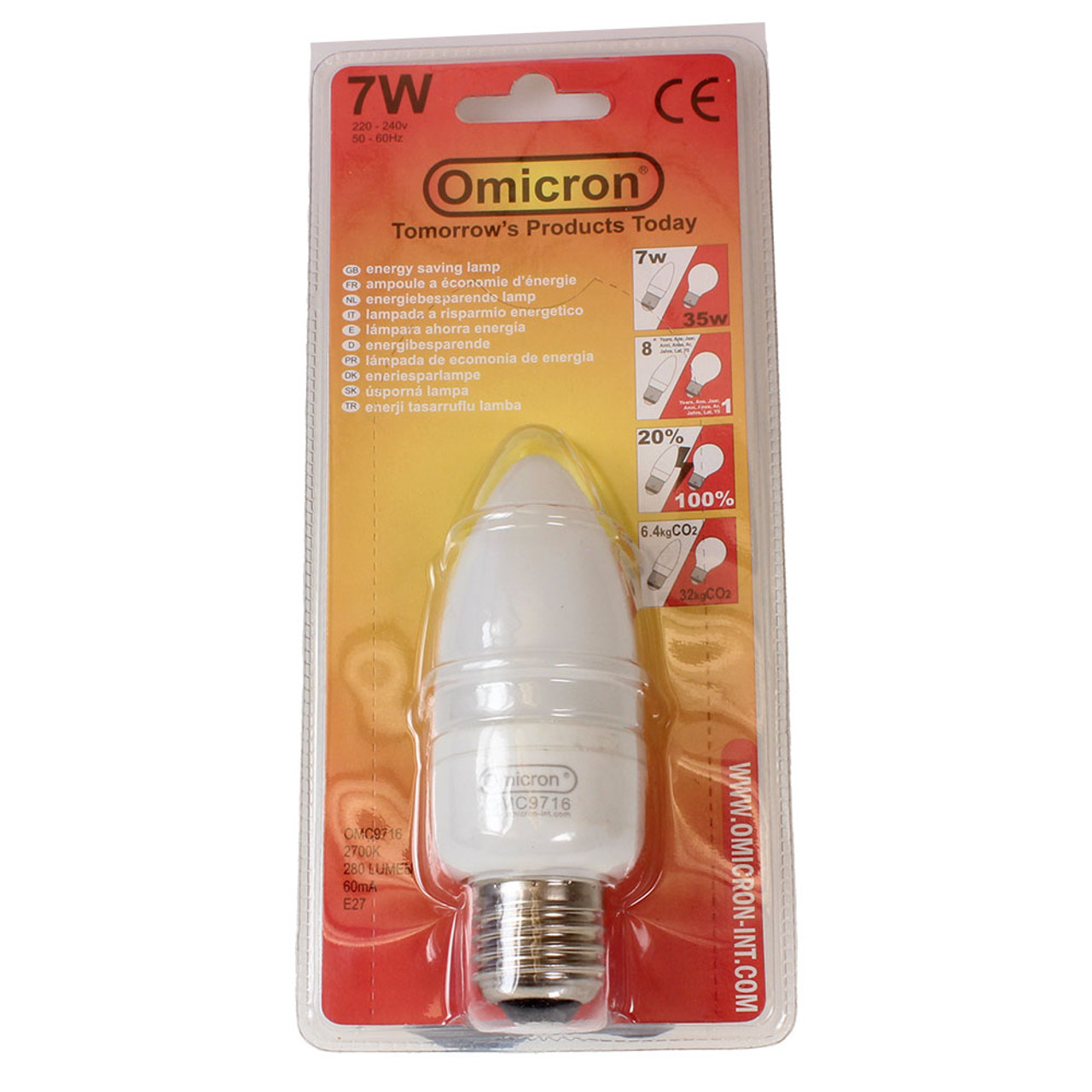 Omiocron Candle 240V 7W E27