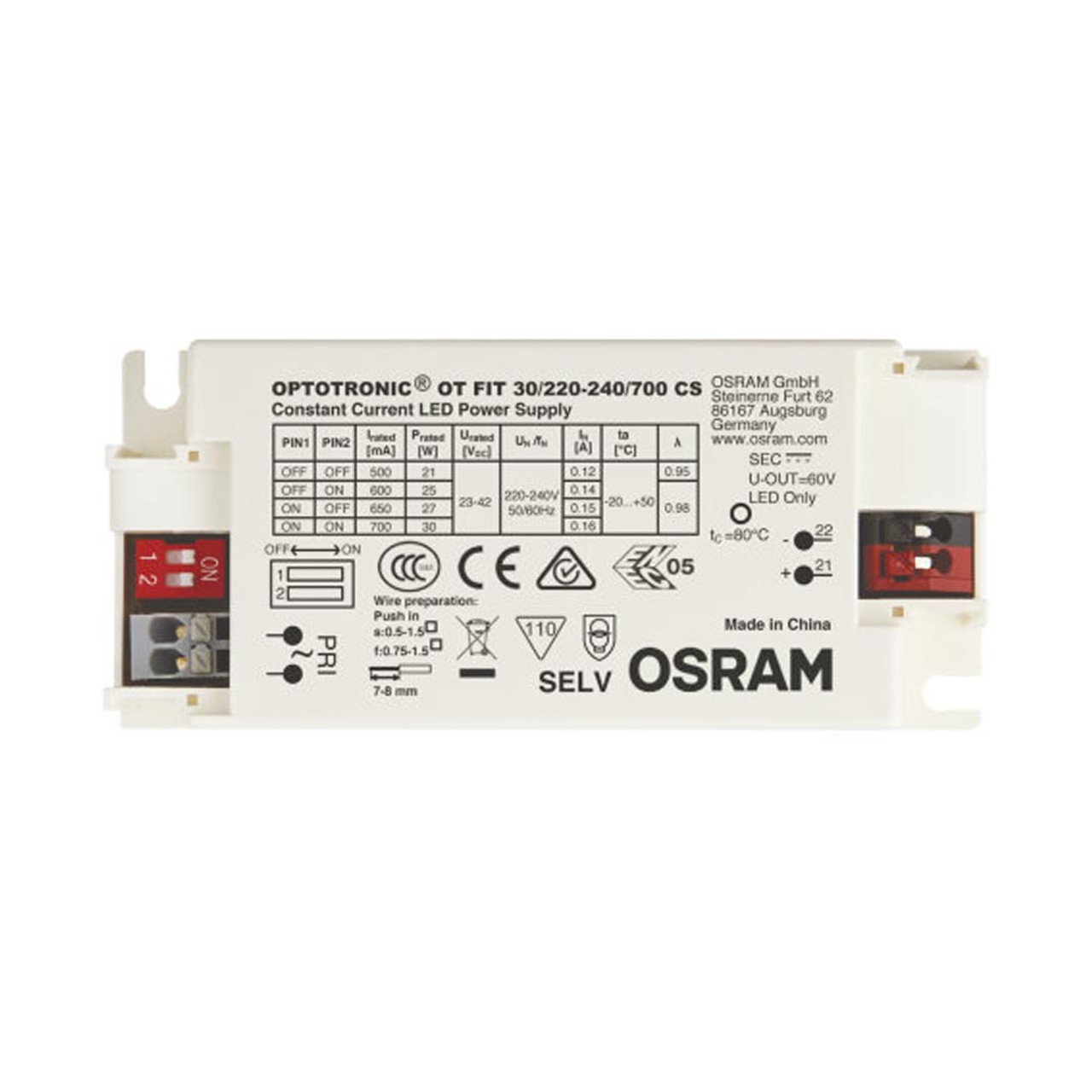 Optotronic 30W 700mA Constant Current LED Driver Osram