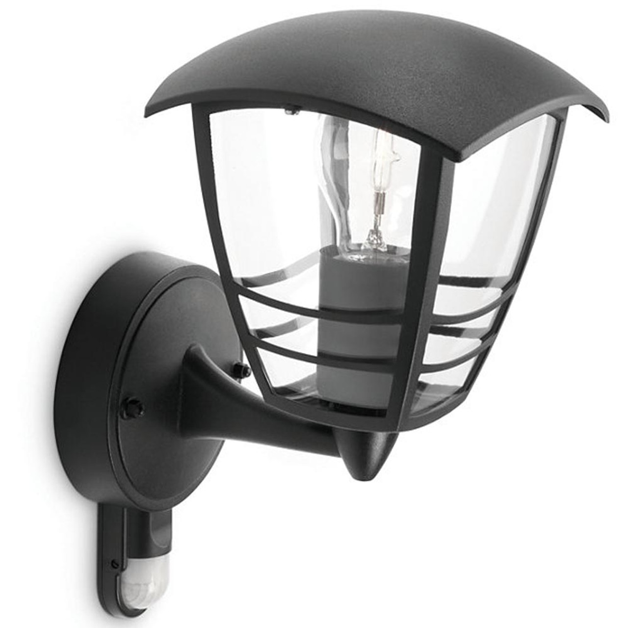 Creek Up Wall Lantern Black 230V (bulb not included, max. 60W) with PIR