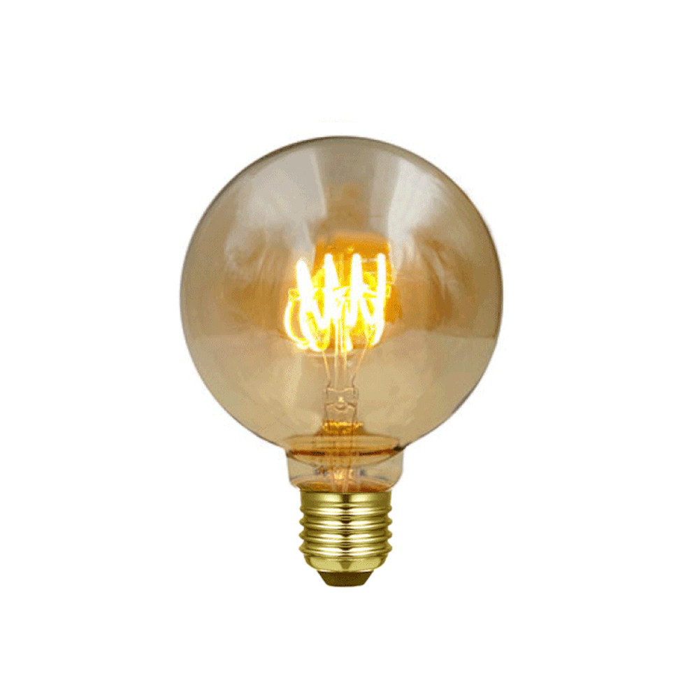 LED Horizontal Spiral Globe 95mm Gold ES 3W (16W eq.) 2200K