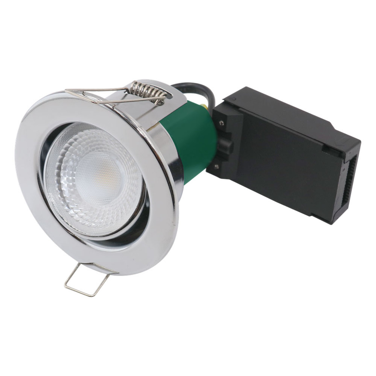 LED Tilting Fire Rated Downlight 5W 3000K IP20 Chrome
