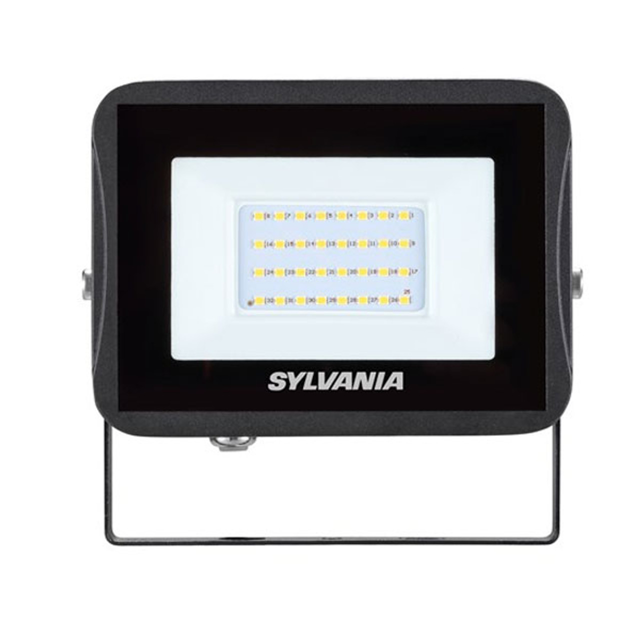 Integrated Start LED IP65 Floodlight Black 27W 4000K Sylvania