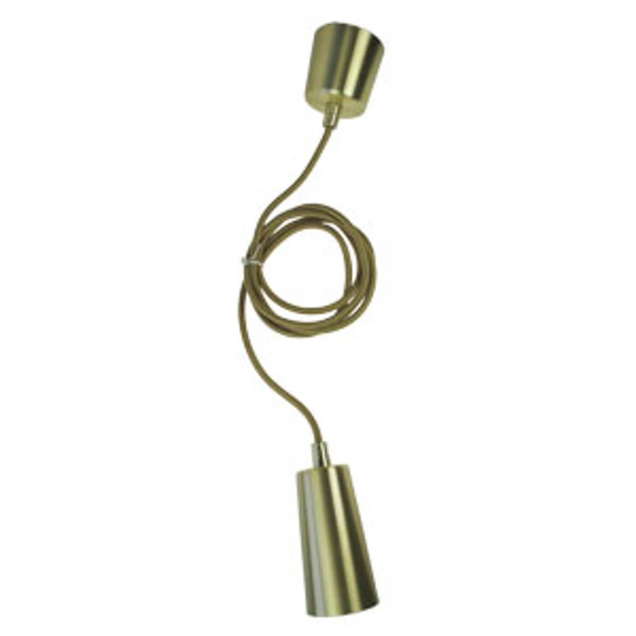 Hulger Plumen Drop Cap Pendant Lampholder E27 in Metallic Brass