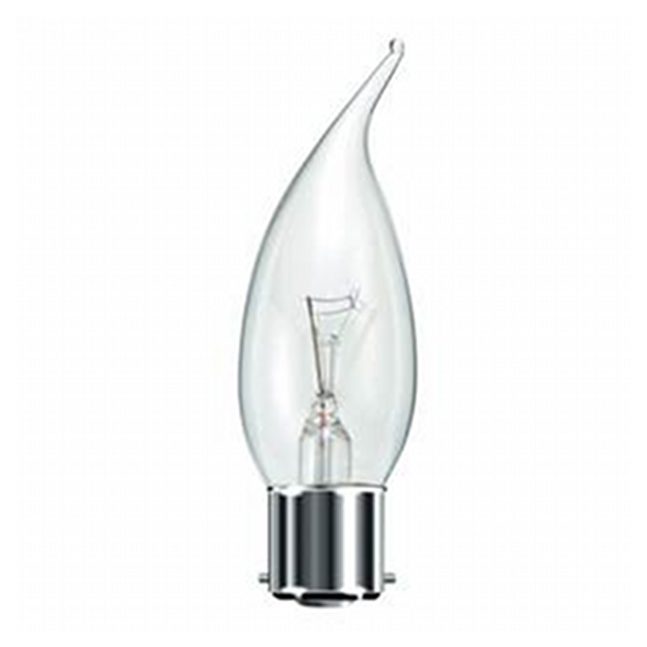 Bell Candelux 240V 25W BC Bent Tipped Clear