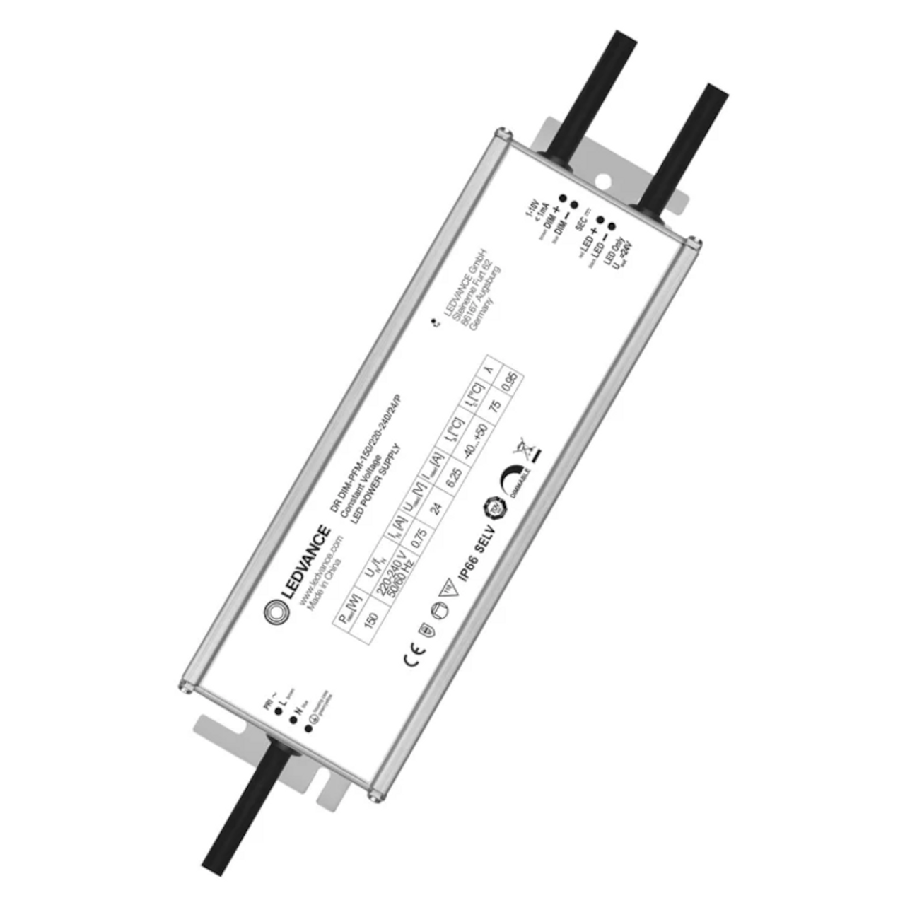 Constant Voltage Outdoor LED Driver 24V 150W 1-10V Dimming IP66