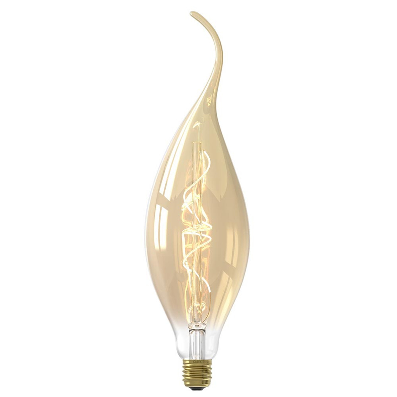 Calex LED Calpe Large Candle BXS95 Gold 4W E27 2100K Dimmable