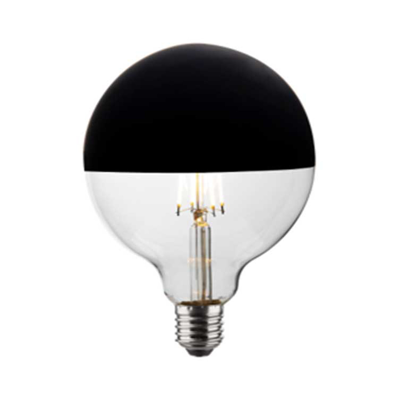 LED Black Crown 125mm Globe 6W (48W eq.) E27 Very Warm White Dimmable
