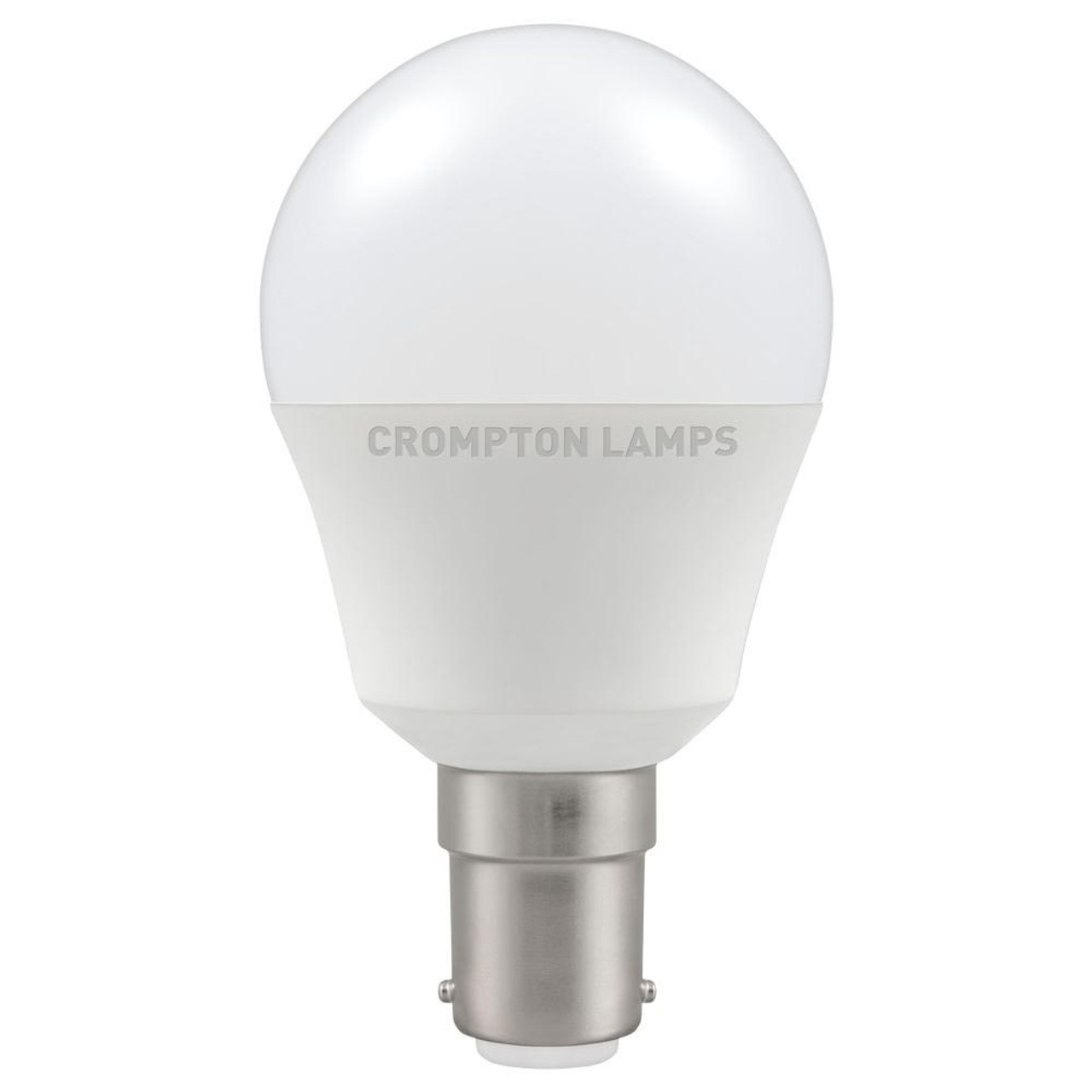 Crompton LED 45mm Round Thermal Plastic 5.5W B15d Very Warm White Opal