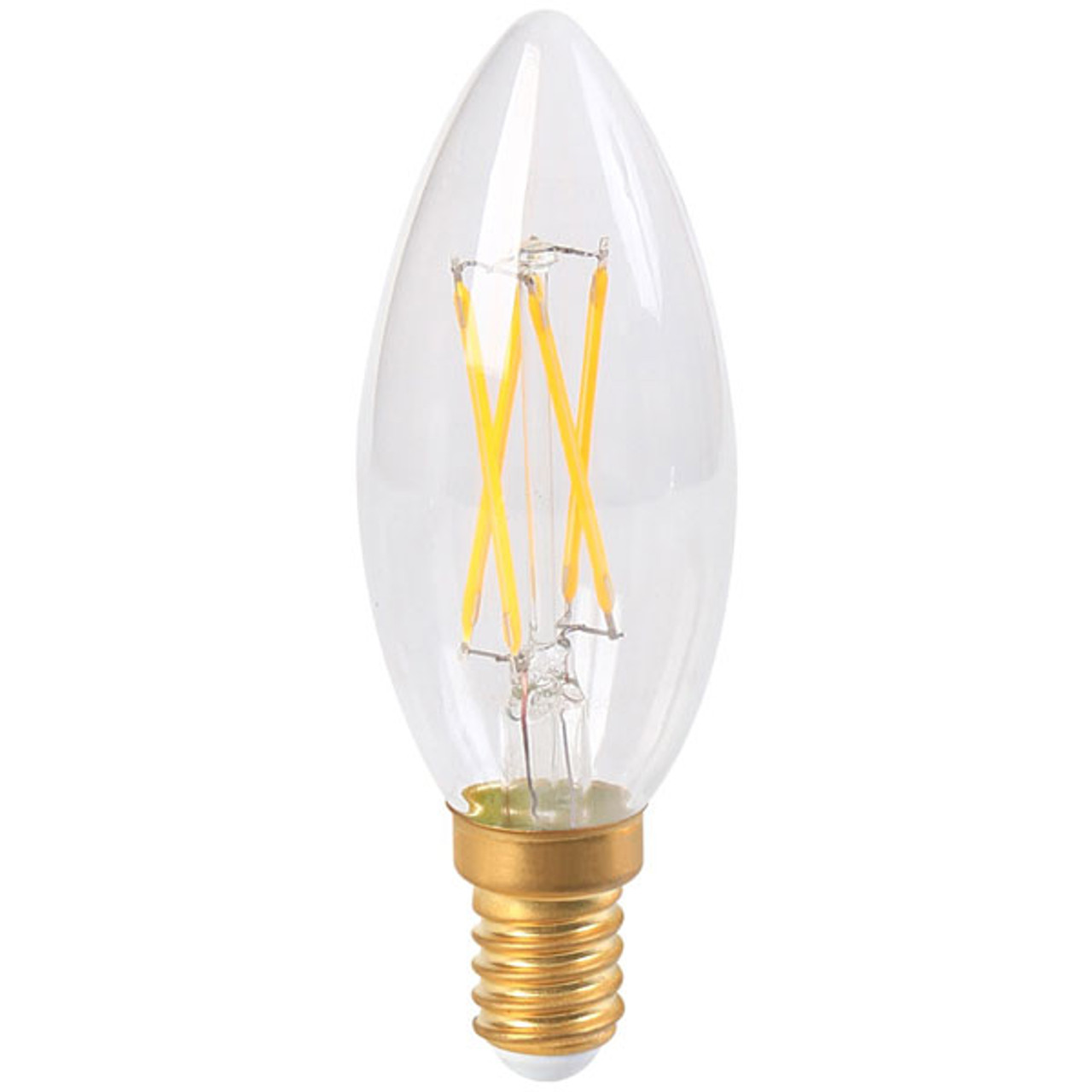 Girard Sudron LED Filament Smooth Flame Candle 4W E14 Clear Very Warm White Dimmable