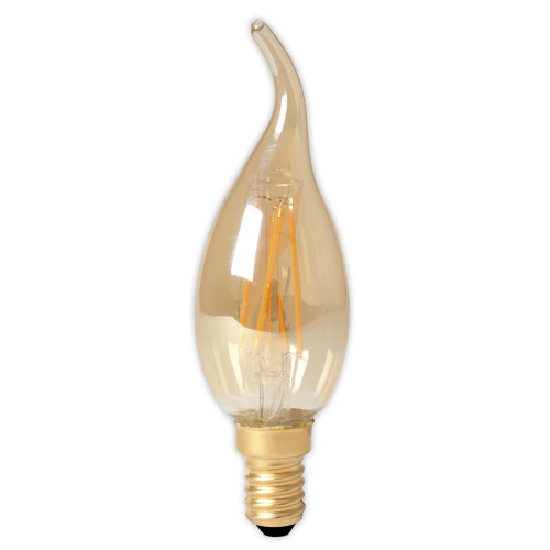 Calex Filament Bent-Tipped Candle 240V 3.5W E14 Gold 2100K Dimmable Calex Filament Bent-Tipped Candle 240V 3.5W E14 Gold 2100K Dimmable