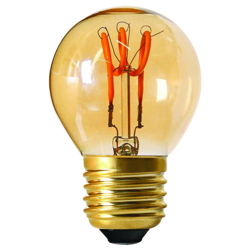 LED 3 Loops Filament Golfball 3W E27 Amber 2000K Dimmable LED 3 Loops Filament Golfball 3W E27 Amber 2000K Dimmable