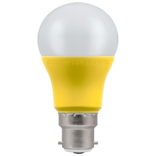 Crompton LED GLS Thermal Plastic 9W 110V B22d Very Warm White Opal Yellow Base Crompton LED GLS Thermal Plastic 9W 110V B22d Very Warm White Opal Yellow Base