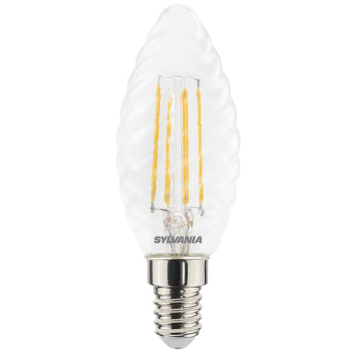 Sylvania Retro LED Twisted Candle 4.5W (40W eq.) SES Clear Very Warm White Sylvania Retro LED Twisted Candle 4.5W (40W eq.) SES Clear Very Warm White